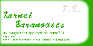 kornel baranovics business card